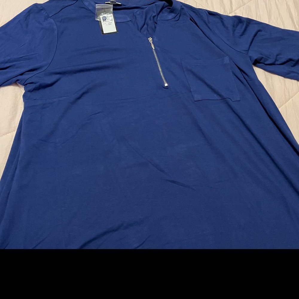 Plus size royal blue tunic with zipper